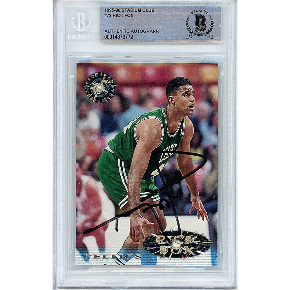 Rick Fox Signed 1995-96 Stadium Club Basketball Card Beckett Celtics Autograph